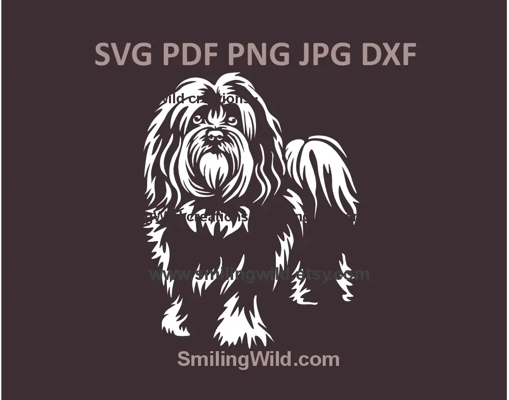 White Havanese dog SVG – Realistic vector clipart for Cricut and laser engraving