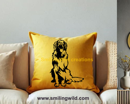 Sitting Hovawart dog clipart in SVG, PNG, and JPG formats for creative DIY and home decor projects.