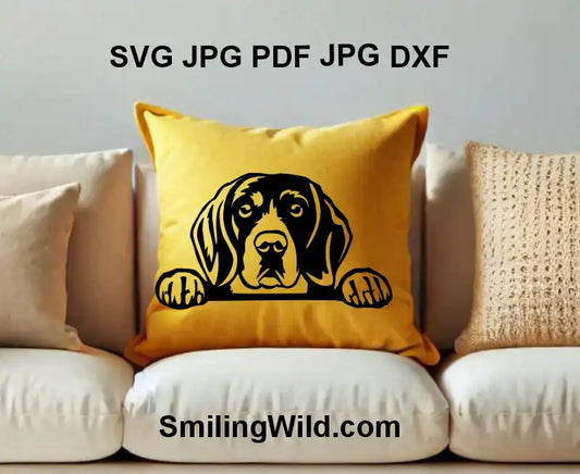 Hunting Beagle PNG dog portrait for Glowforge engraving crafts