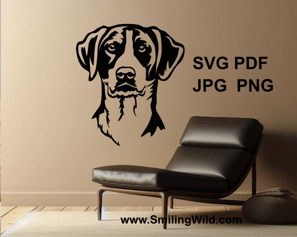 hunting dog hamilton hound clip art portrait aplicated on a wall