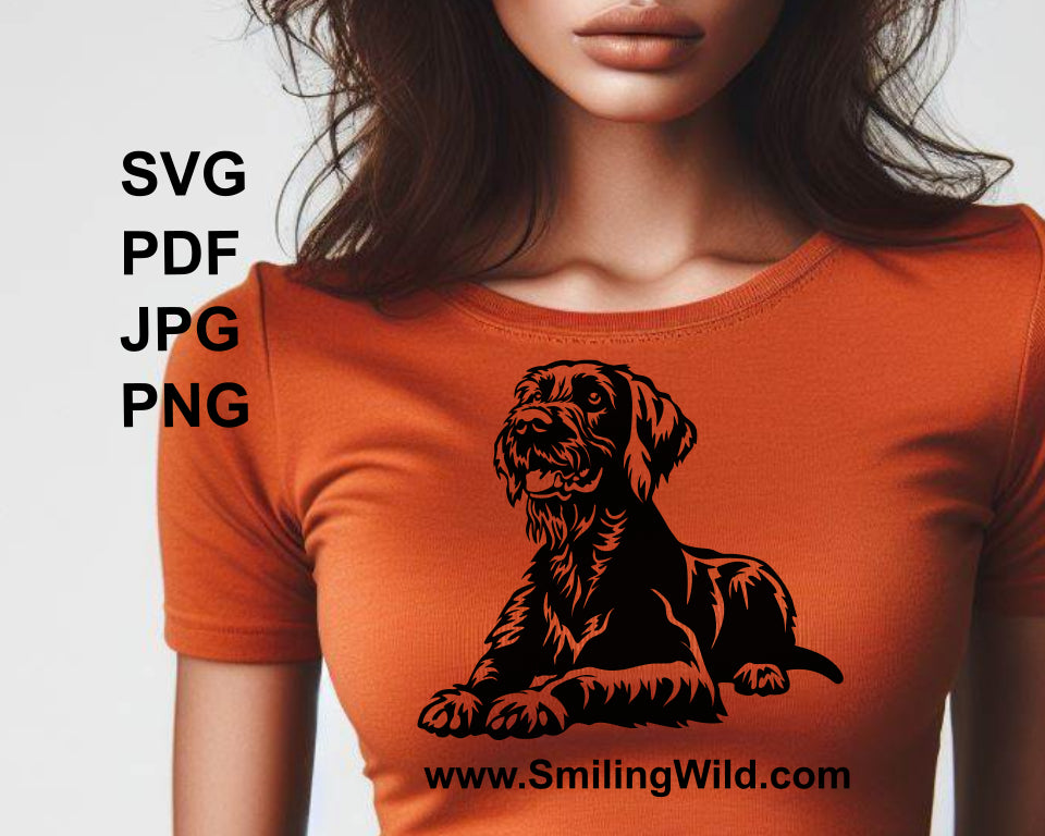 hunting dog clip art design printed on a t shirt