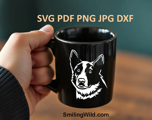 Vector clipart of Nordic hunting dog dxf for Cricut and laser cut