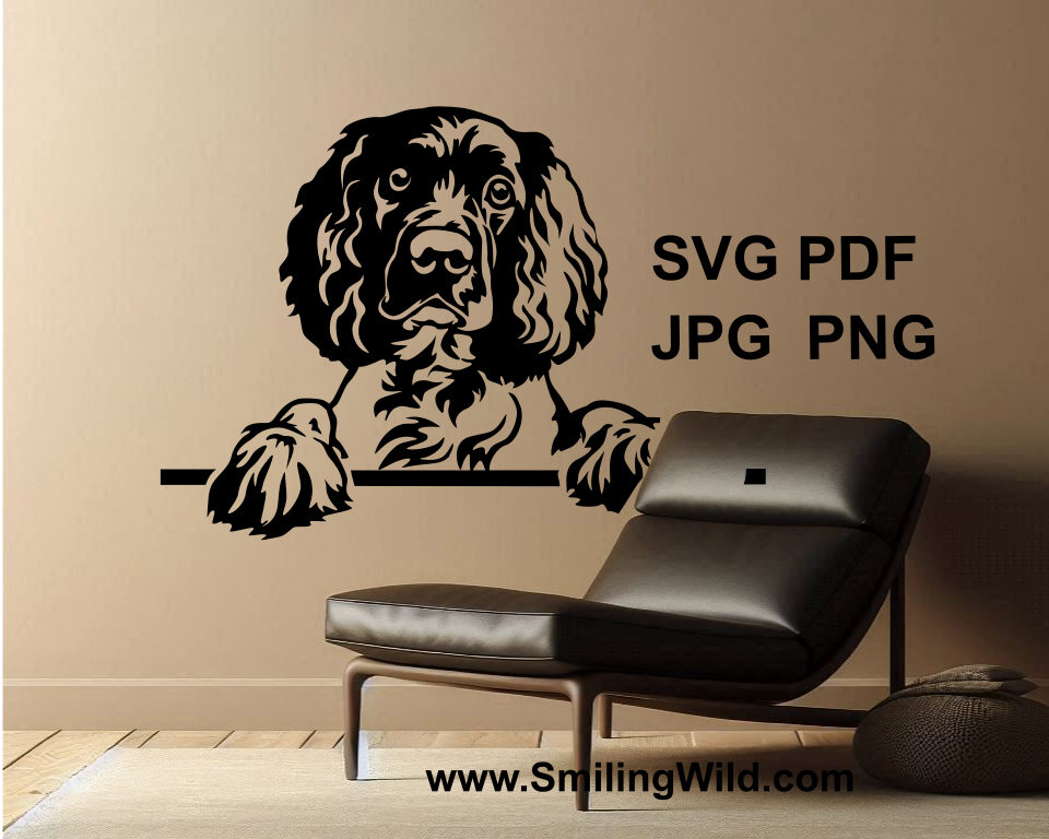 hunting dog black graphic cuttable wall design