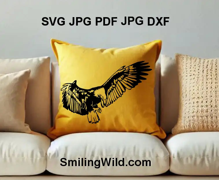 hunting eagle PNG file for engraving, signs, and wall art