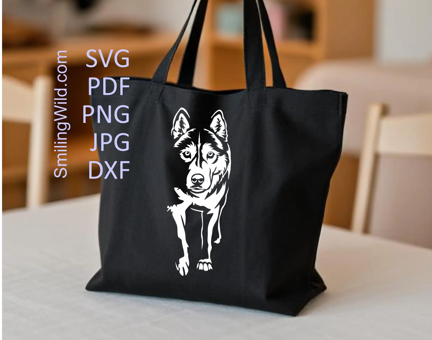 Husky white transparent png artwork shown on dark background for high contrastpreview