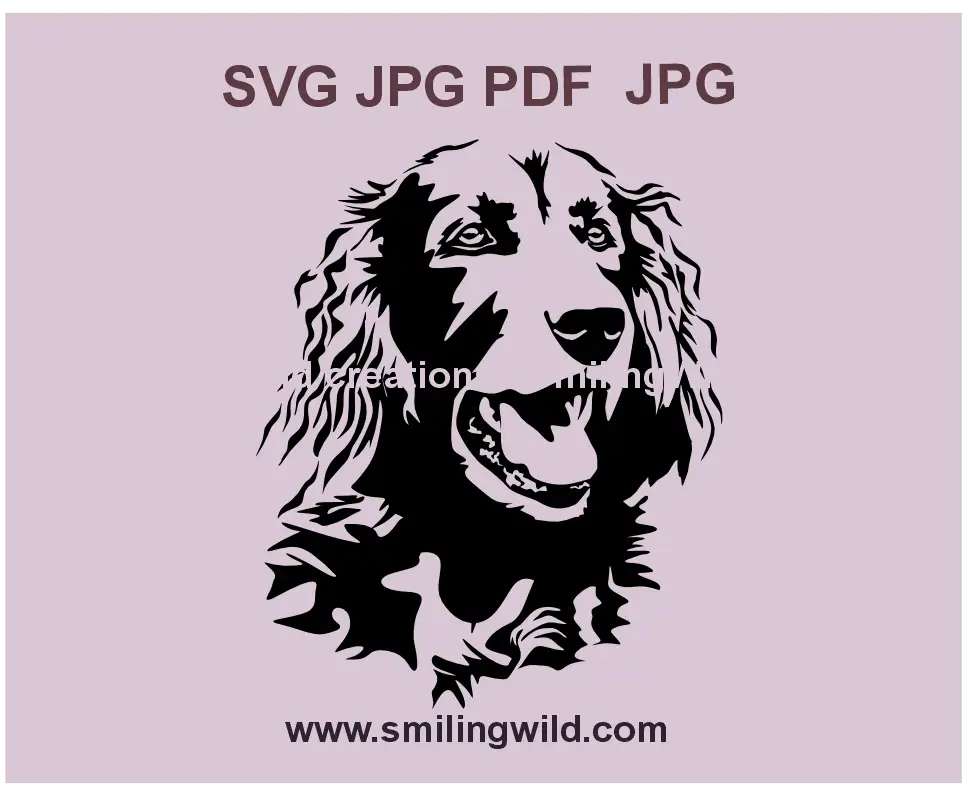 Elegant Irish Setter svg, png and dxf vector design for laser cutting, home decor, and creative projects, featuring a realistic black clipart.