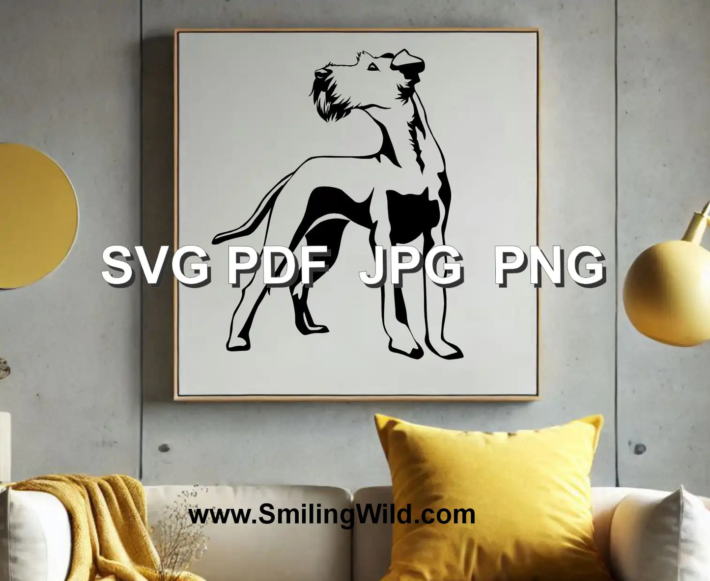 Detailed Irish Terrier PNG digital design for Cricut, Silhouette, and personalized dog crafts