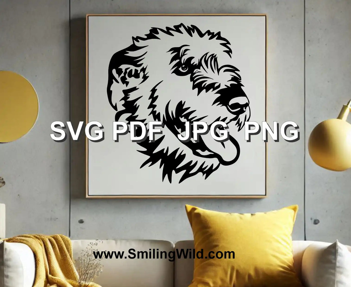 Detailed Irish Wolfhound PNG digital design for Cricut, Silhouette, and personalized dog crafts