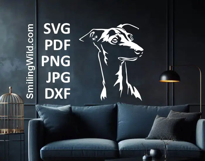 Italian Greyhound silhouette – High-quality vector file for engraving & decor