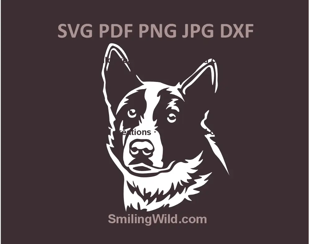 White Karelian Bear Dog SVG portrait for pet decor