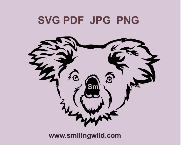 A head svg graphic illustration of koala bear