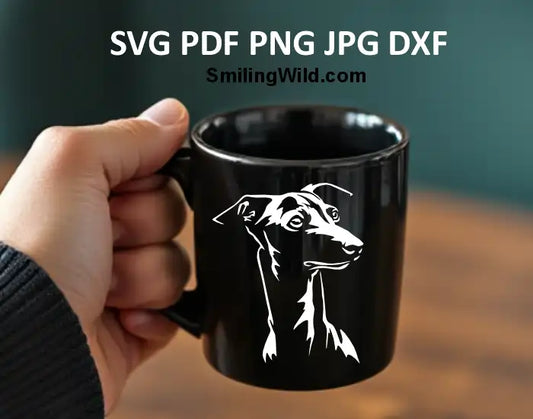 Levrette hunting dog clipart – Realistic sighthound PNG & DXF for DIY crafts