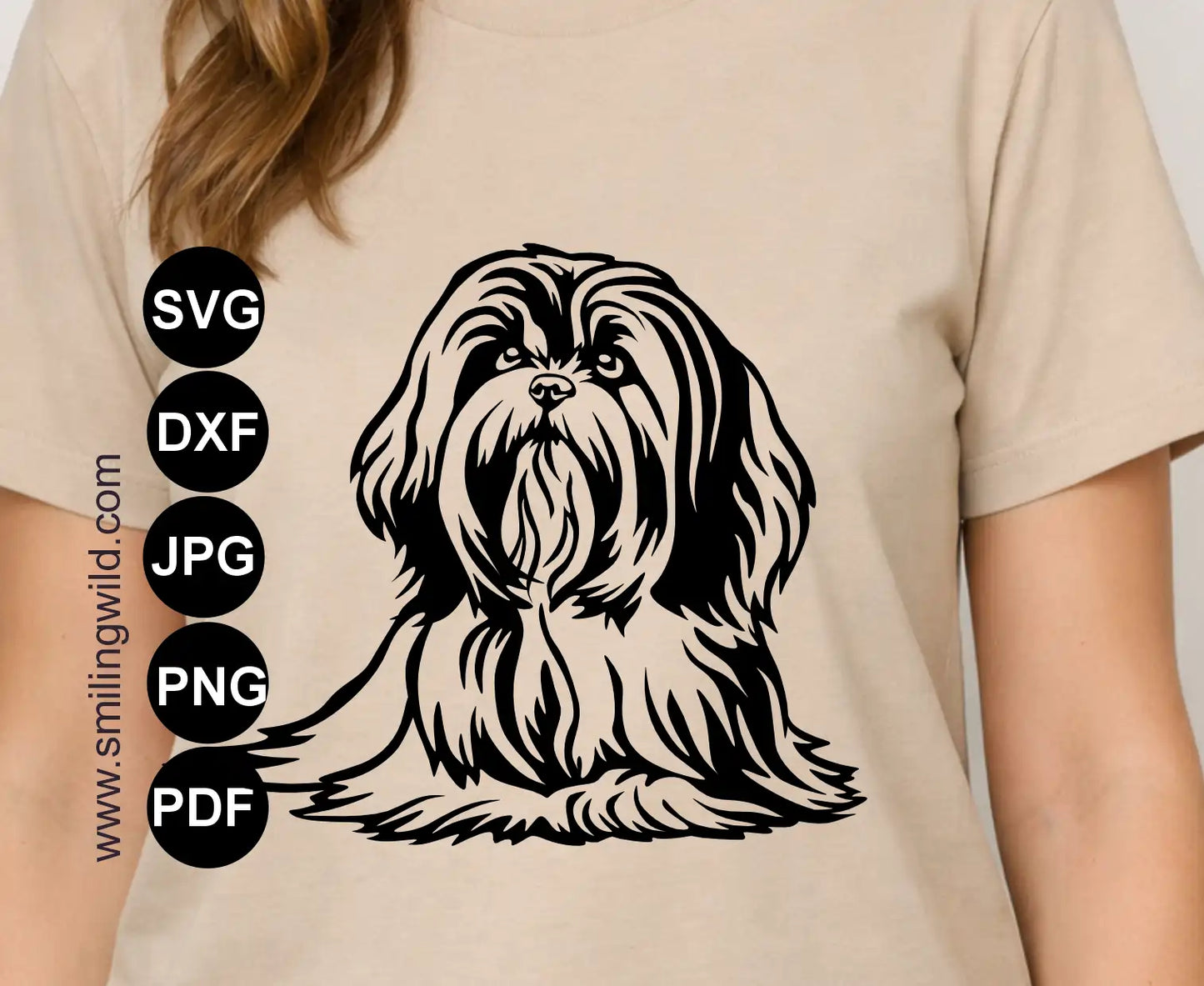 Lhasa Apso PNG clipart cut file for Cricut, Silhouette, and vinyl decals