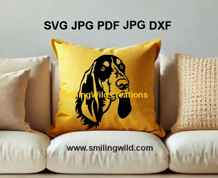 Lucerne Hound dog face clipart svg, PNG for laser cut projects and crafting