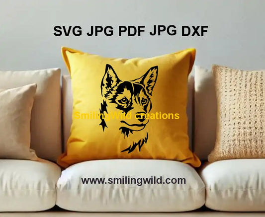 Realistic black Lundehund dog svg and png vector file for engraving and DIY crafts