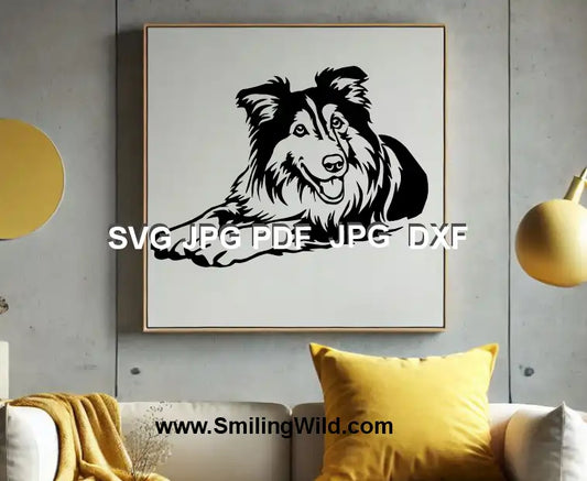 Collie DXF file – Elegant herding dog digital design for Glowforge and wood engraving
