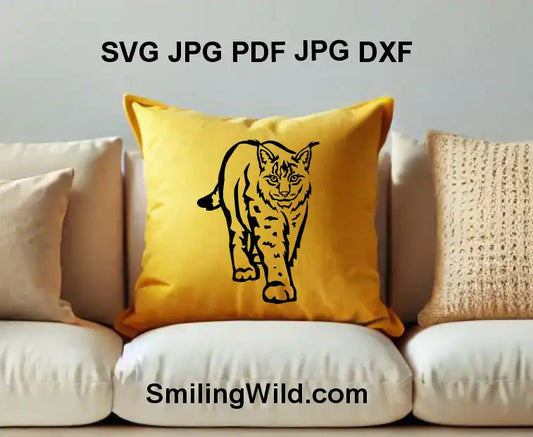 Lynx forest animal DXF design for wood engraving and crafts