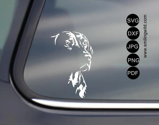 Magyar Vizsla head svg clipart in Chiaroscuro style for vinyl cutting and laser engraving on dark materials