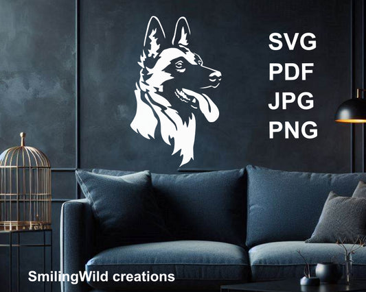 malinois cuttable digital design used as wall sticker
