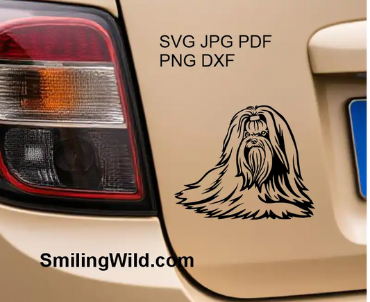 Maltese in show coat digital design SVG and png clipart for Cricut cutting and engraving projects