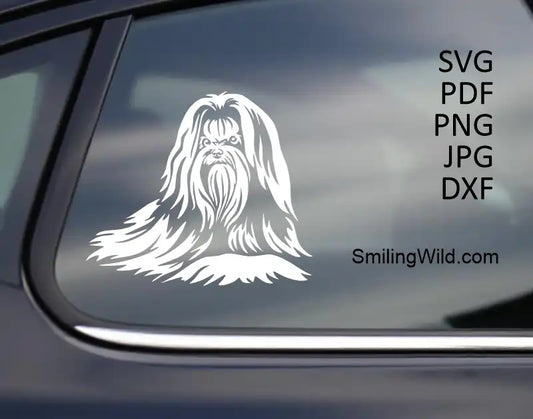 car decal of a Maltese Dog in Show Coat Vector Clipart File SVG PNG DXF for Professional Crafting and Cutting Projects
