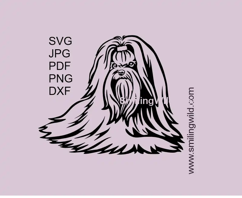 Maltese dog SVG PNG DXF, long coat vector clipart cut file for Cricut and laser cutting crafts