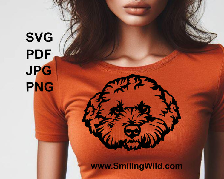 maltipoo cuttable image printed on a t shirt