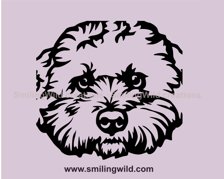 maltipoo vector art in a black color with transparent background