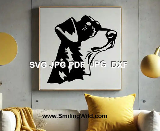 Black Manchester Terrier portrait clipart for engraving and Glowforge crafts