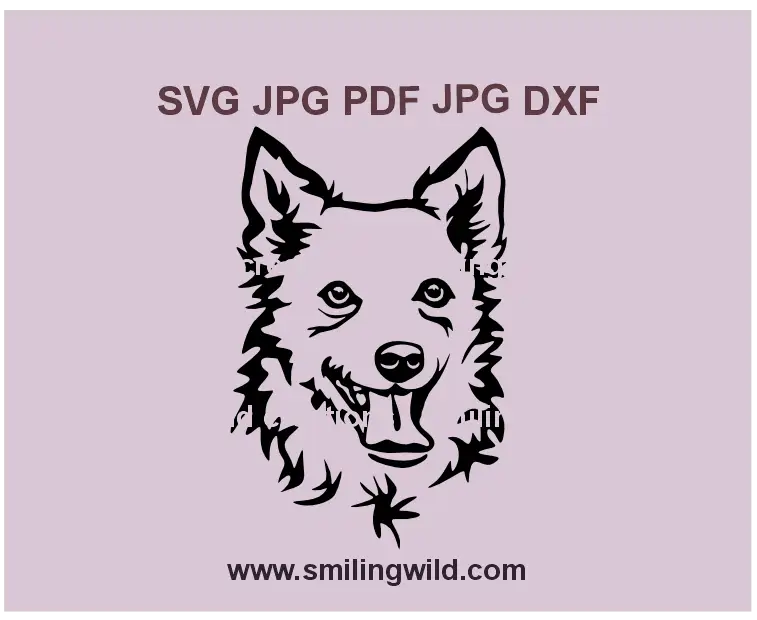 Mudi dog SVG, PNG & DXF vector clipart portrait for Cricut and laser cutting