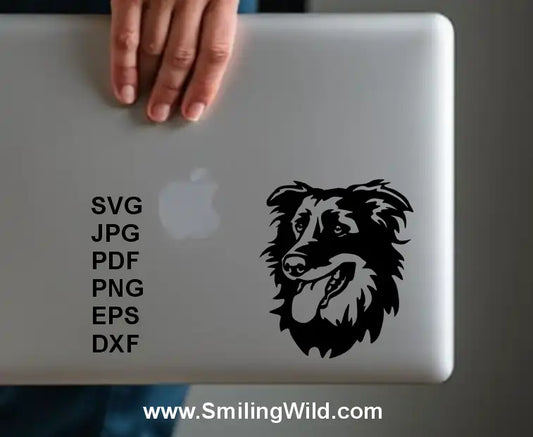 English Shepherd svg and png clipart for pet logos, Cricut crafts, laptop cover stickers and DIY engraving