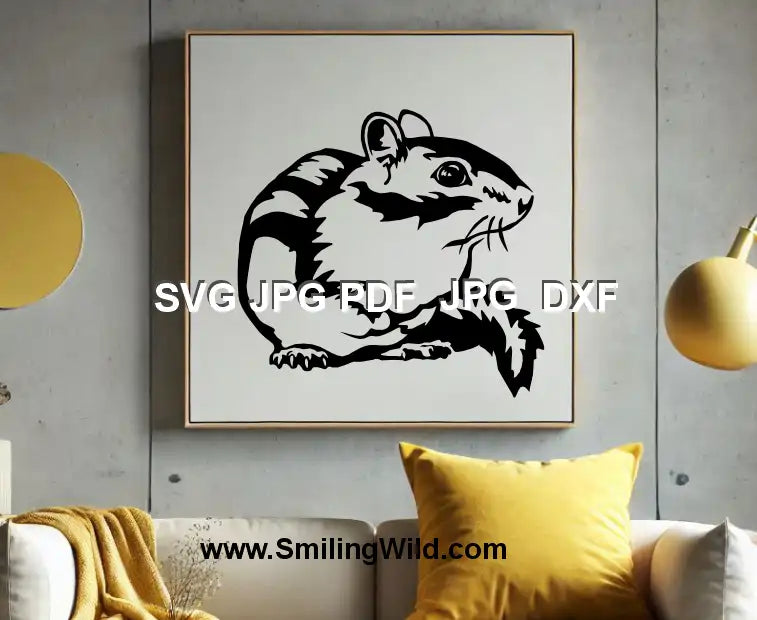 North American chipmunk DXF – laser-ready file for wood crafts and vinyl cutting - preview image