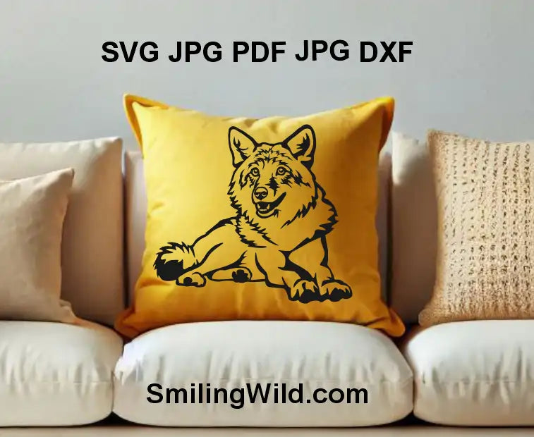 DXF coyote vector file for north america animal-themed engraving projectsand crafts