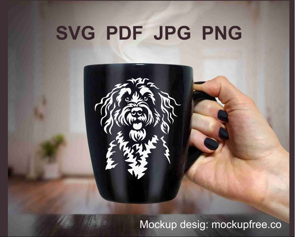 Bernedoodle svg WEISS schneidbares Portrait