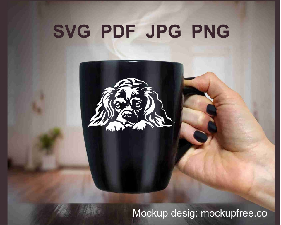 Cavalier King Charles Spaniel SVG-Clipart, schneidbares Vektordesign