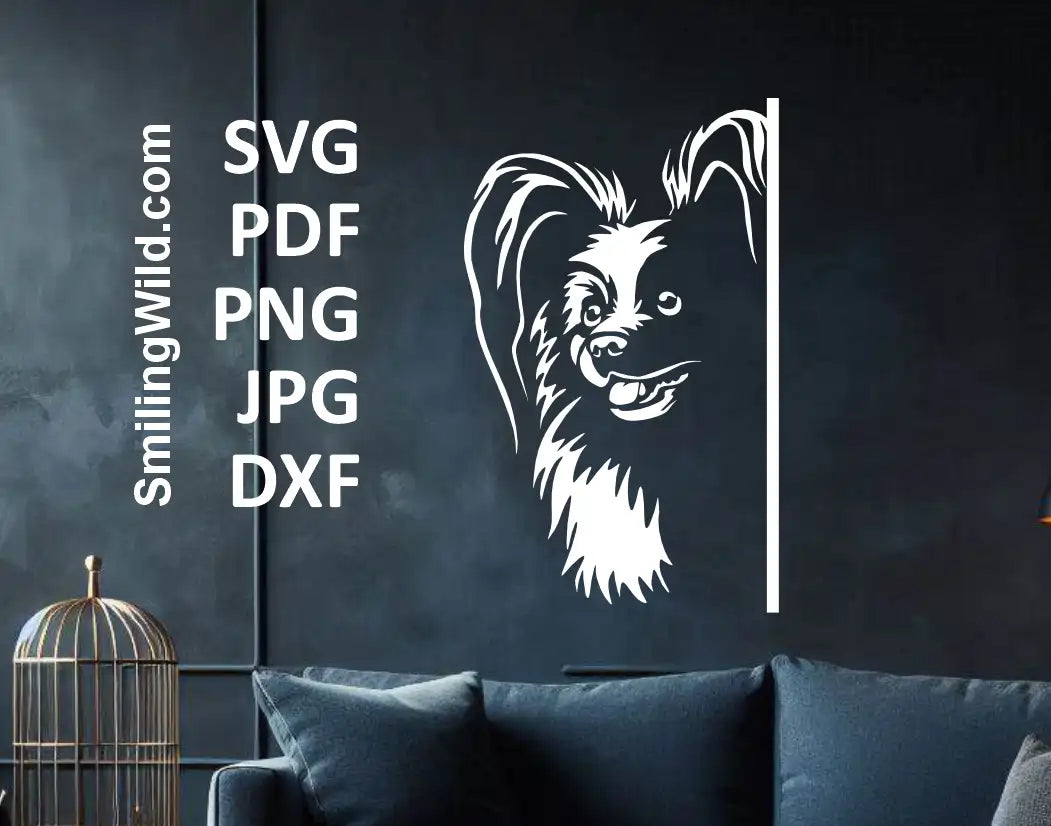 Papillon SVG DXF PNG cricut design for DIY crafts and engraving projects