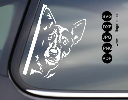 Detailed realistic Heeler svg and png corner vector clipart for vinyl cutting