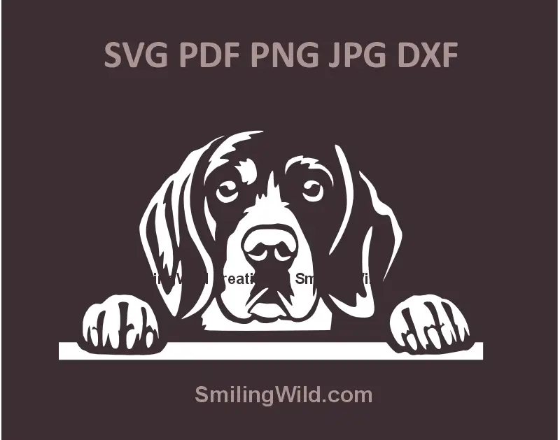 White peeking Beagle SVG vector clipart for Cricut and laser cutting projects