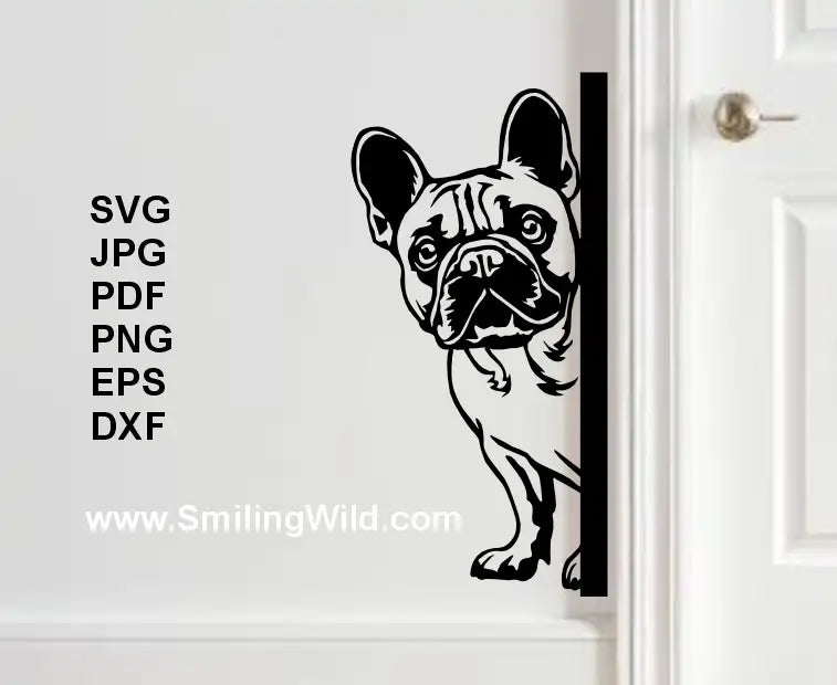 Realistic French Bulldog head DXF for DIY crafts and signs, good for laser cutting