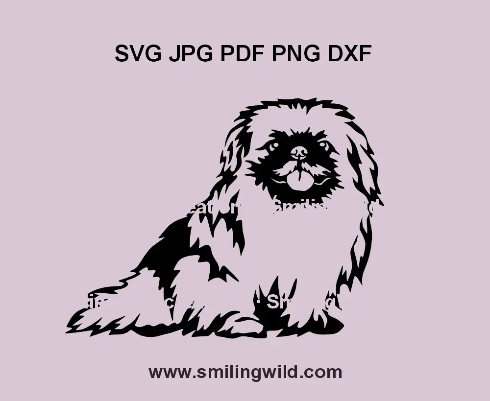 Pekingese full-body SVG vector file for Cricut and laser engraving projects