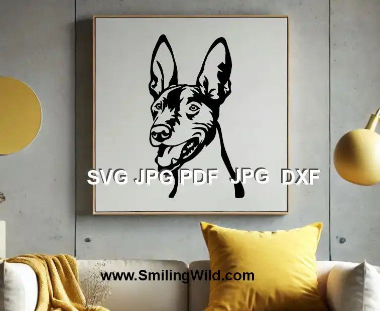 Pharaoh Hound dog digital cut file for Glowforge, CNC, and professional design projects