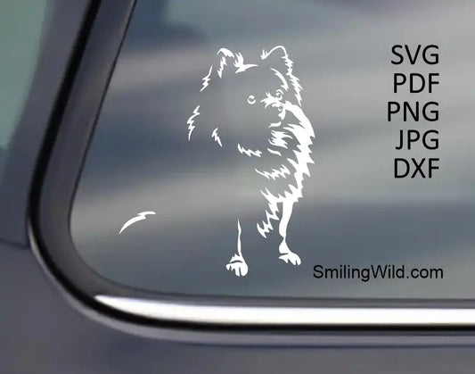 White Vector Clipart applied to a black car window, demonstrating high contrast and quality for vinyl decals made of these SVG, PNG and DXF files.