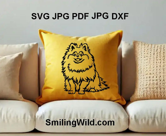 High-quality PNG of a fluffy Pomeranian dog in sitting pose – ideal for vinyl decals and pet crafts
