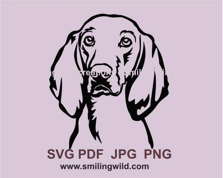 porcelaine scent hound svg, png vector graphic clipart portrait