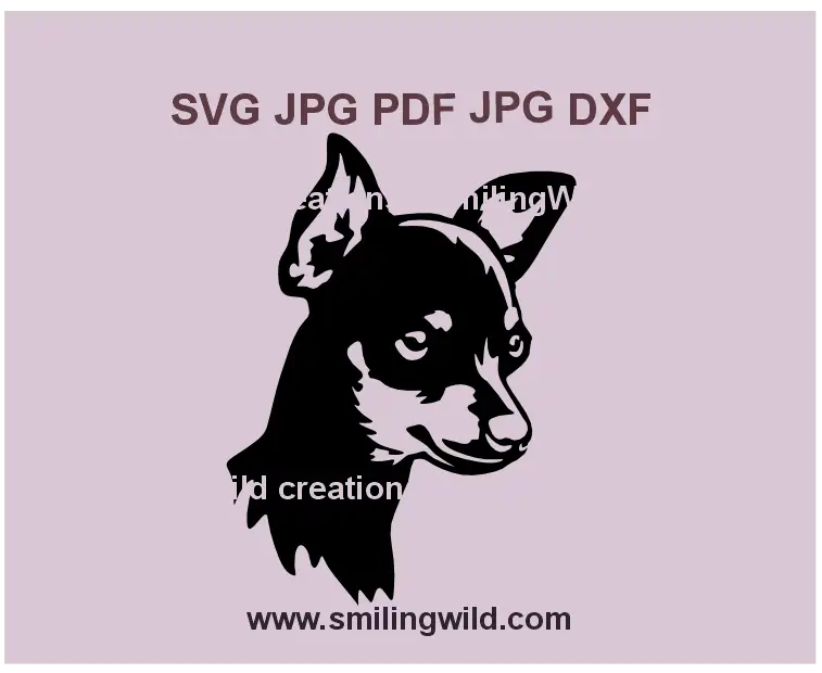 Prague Ratter SVG, PNG, DXF - Lifelike black dog vector clipart for Cricut and laser cutting
