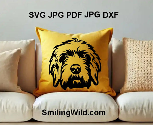 Sample image of Pudelpointer black vector portrait SVG PNG DXF for engraving and crafts