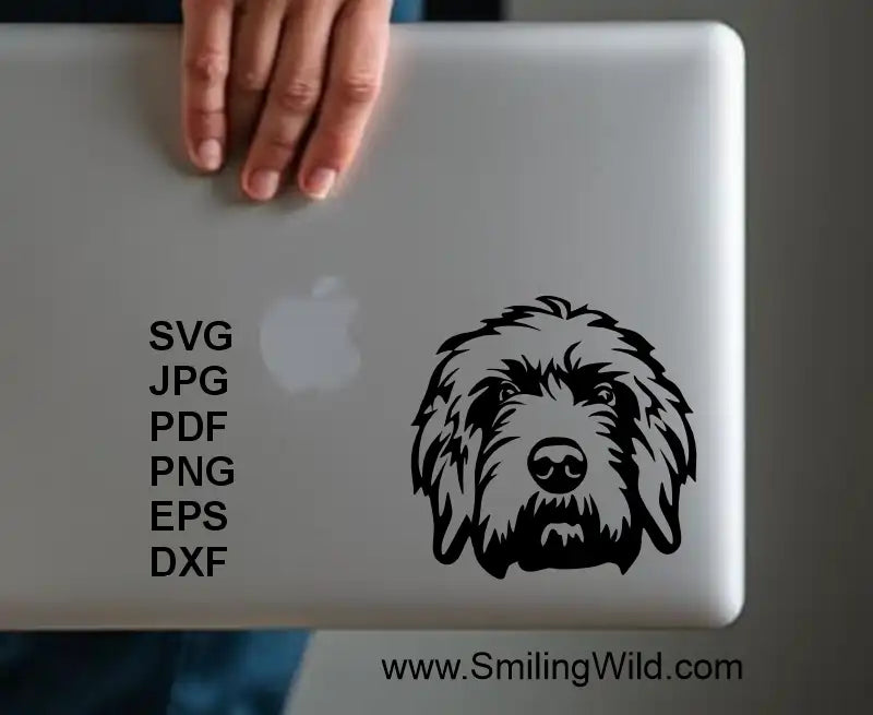 Pudelpointer dog laptop logo design vinyl decal Cricut and laser engraving file