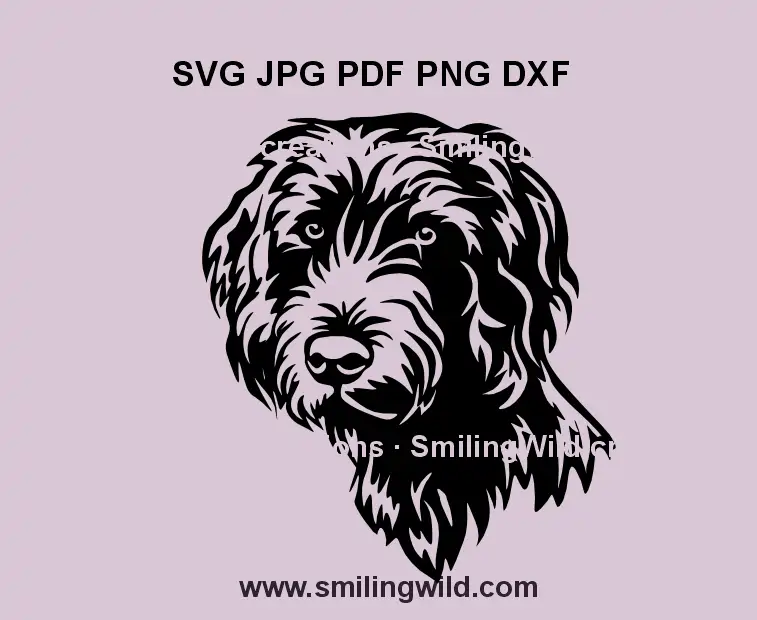Pudelpointer hunting dog SVG black vector for Cricut, ideal for crafting and decals