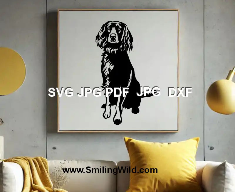 Hunting dog - German spaniel DXF vector design for Glowforge and xTool machines