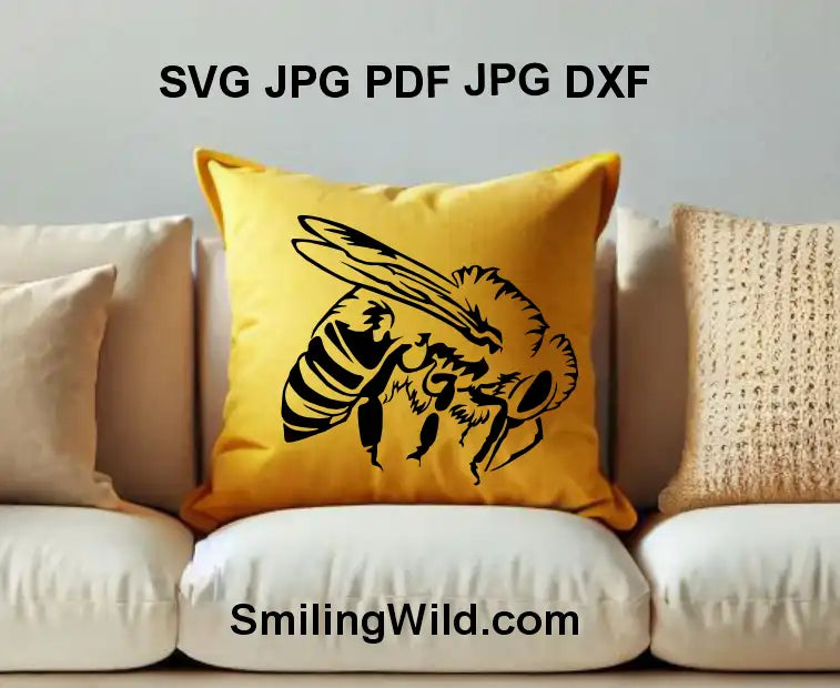 Realistic Bee SVG PNG DXF for Cricut and Laser Cutting - Wildlife Design